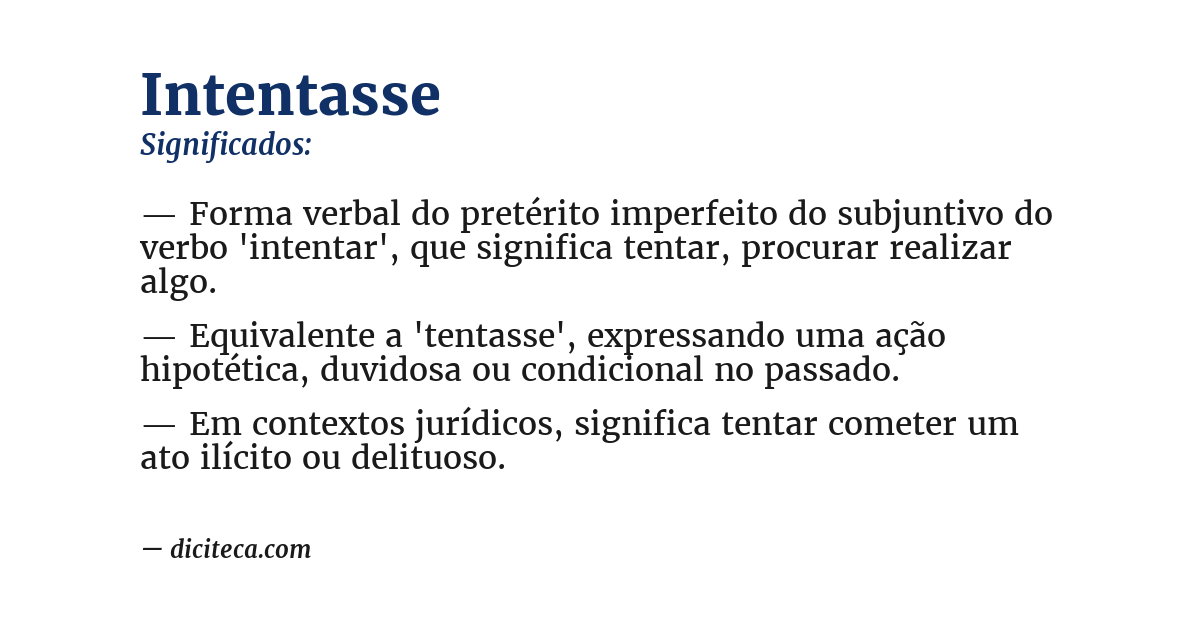 Significado de intentasse