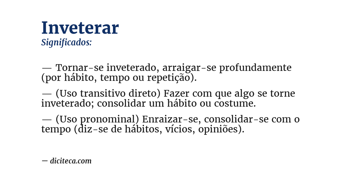 Significado de inveterar