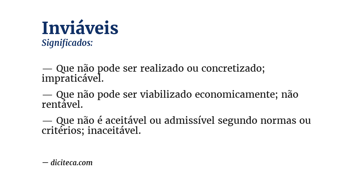 Significado de inviáveis