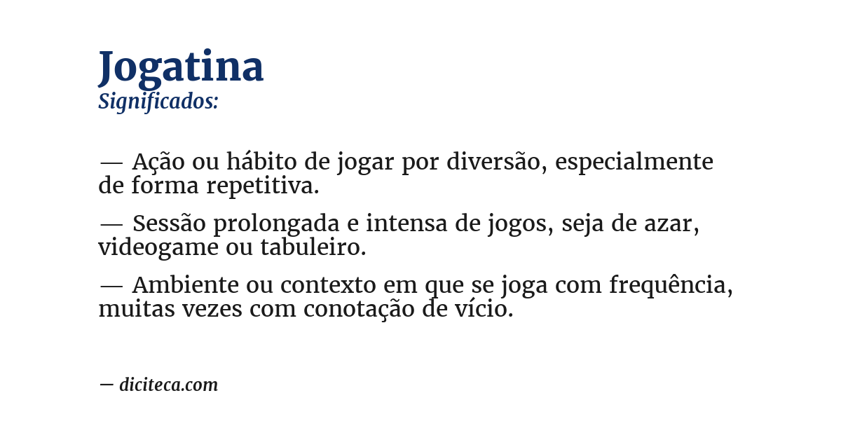 Significado de jogatina