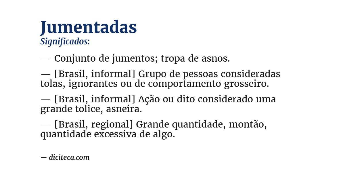 Significado de jumentadas