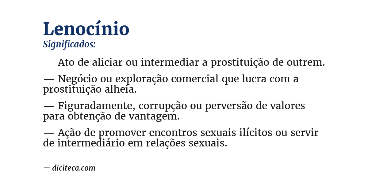 Significado de lenocínio