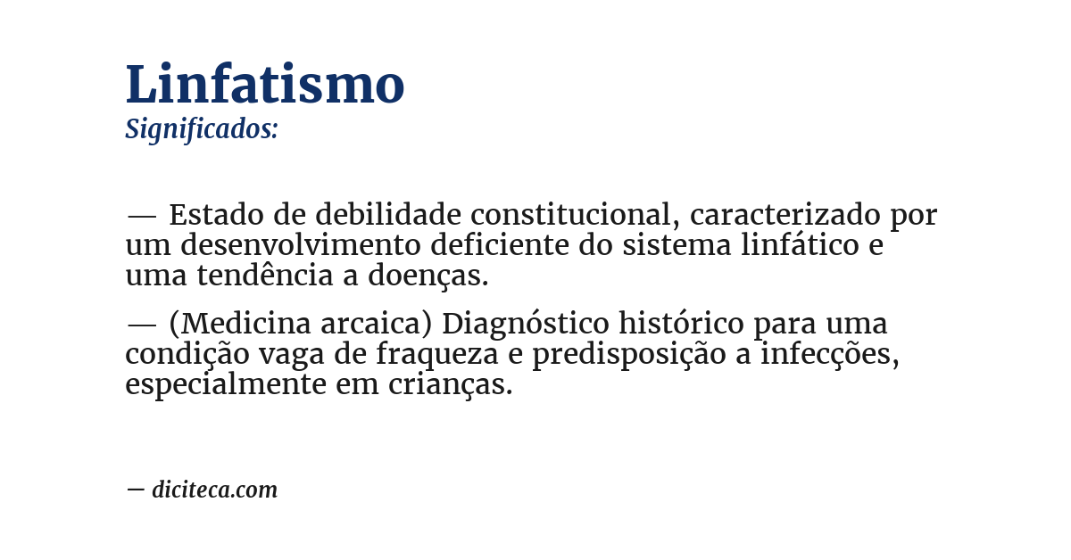 Significado de linfatismo