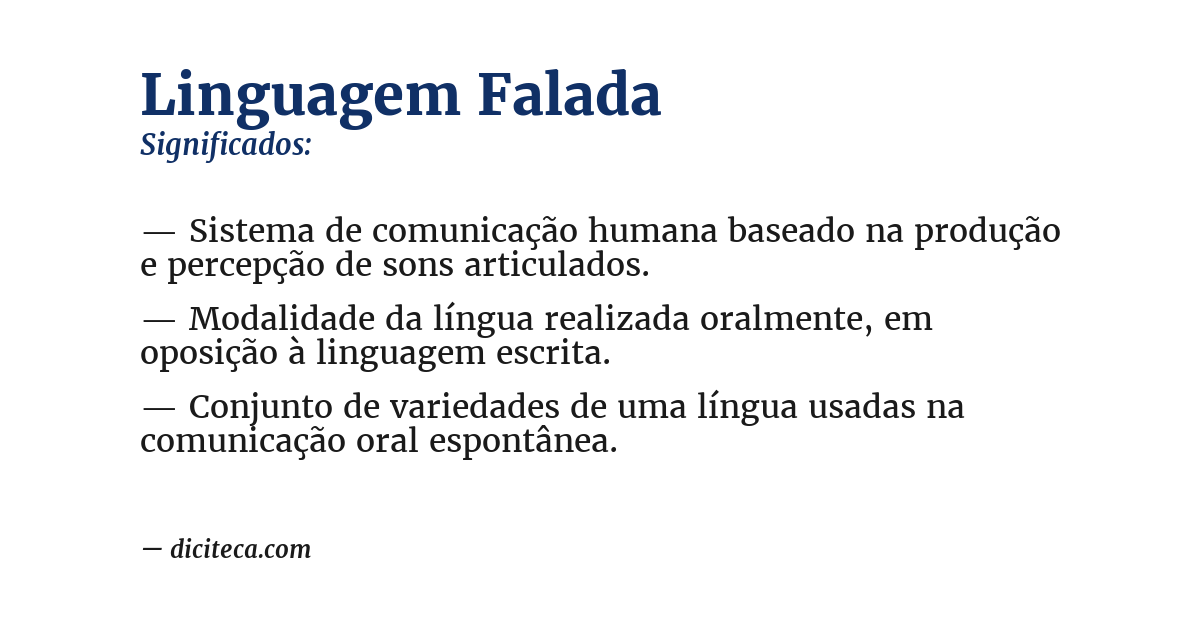 Significado de linguagem falada