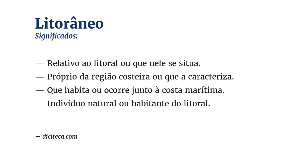 Significado de litorâneo