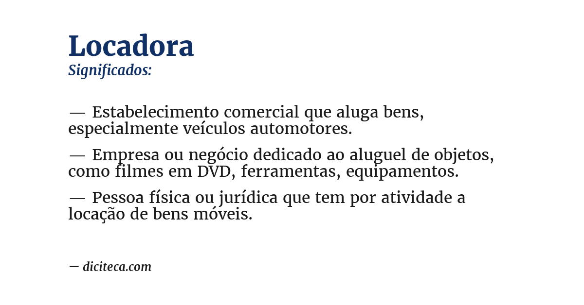 Significado de locadora