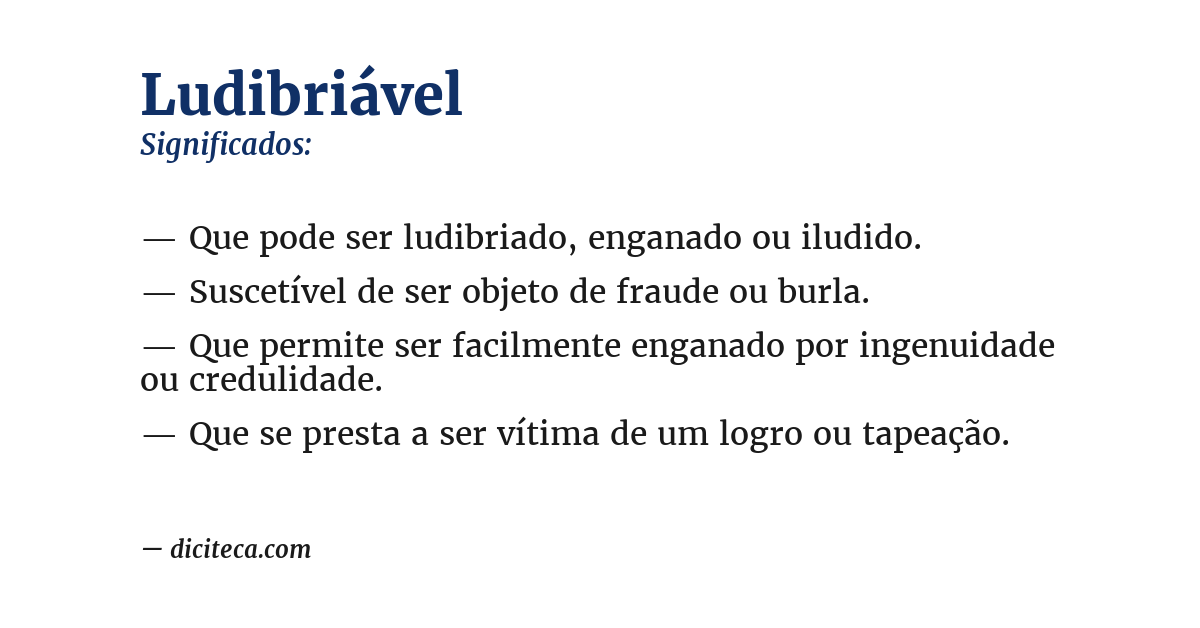 Significado de ludibriável