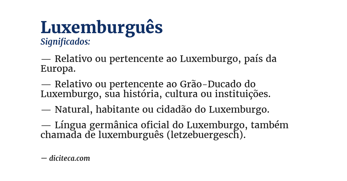 Significado de luxemburguês