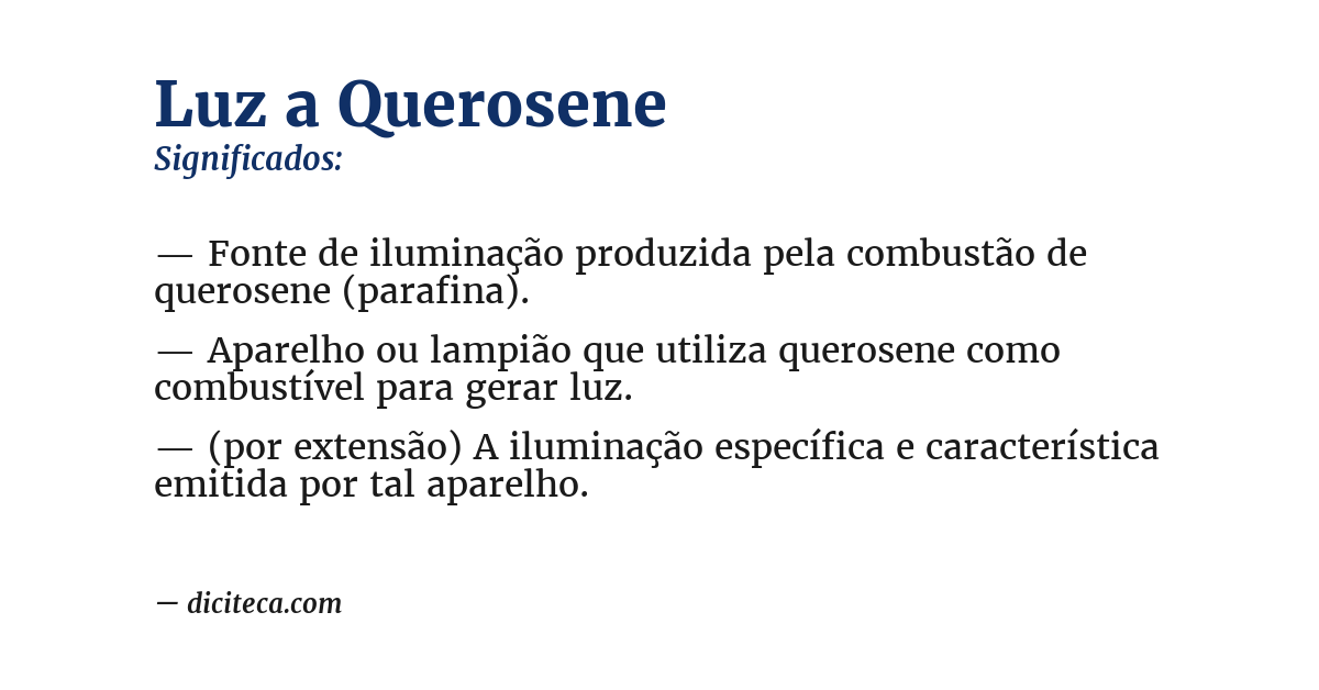 Significado de luz a querosene