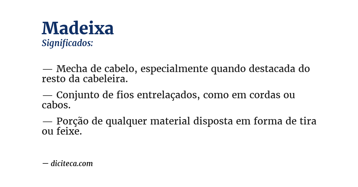 Significado de madeixa