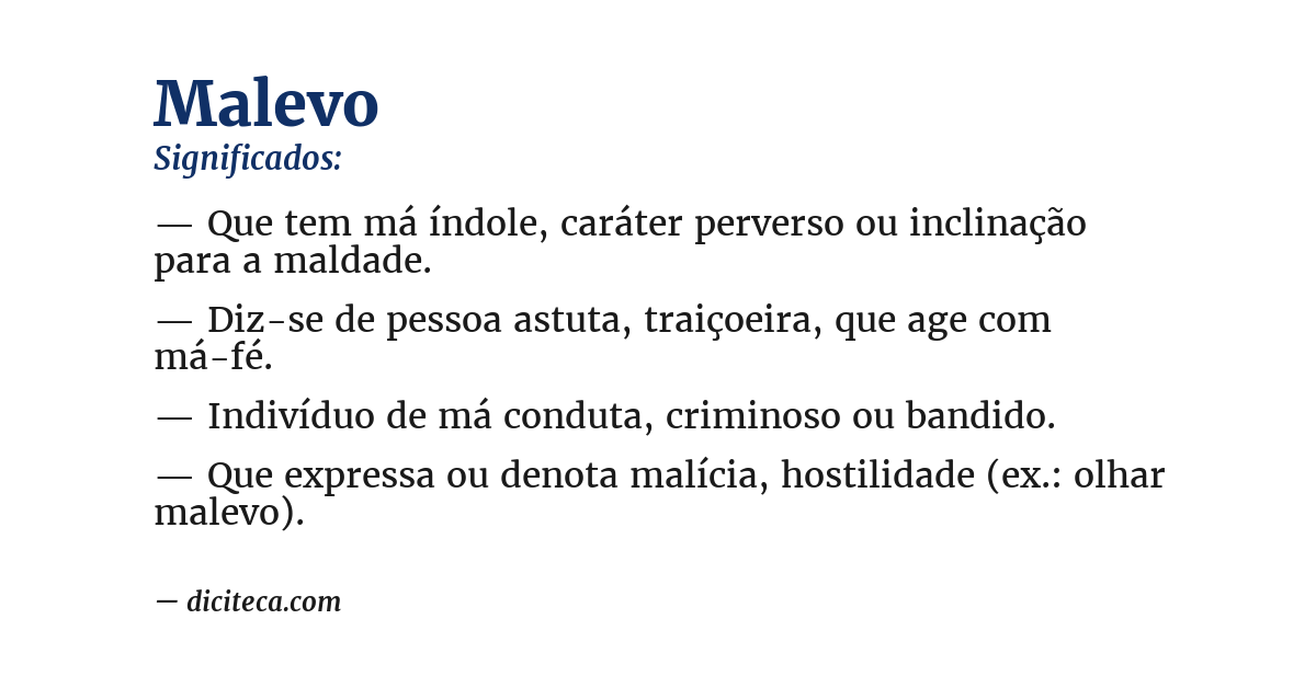 Significado de malevo