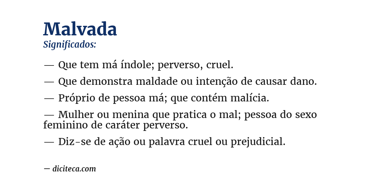Significado de malvada