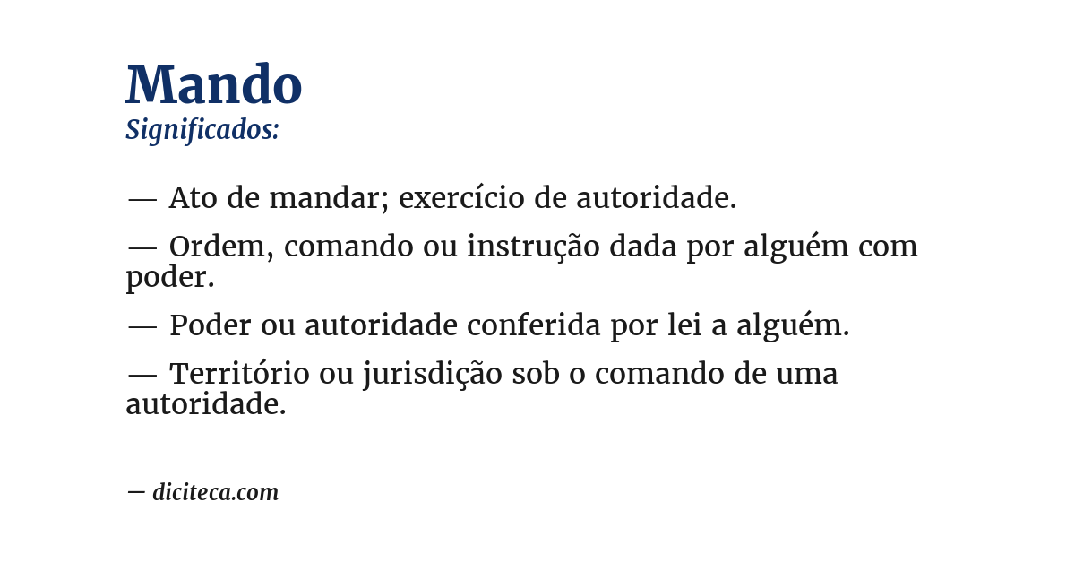 Significado de mando