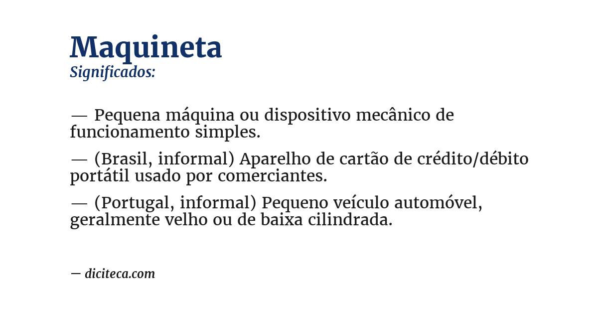 Significado de maquineta