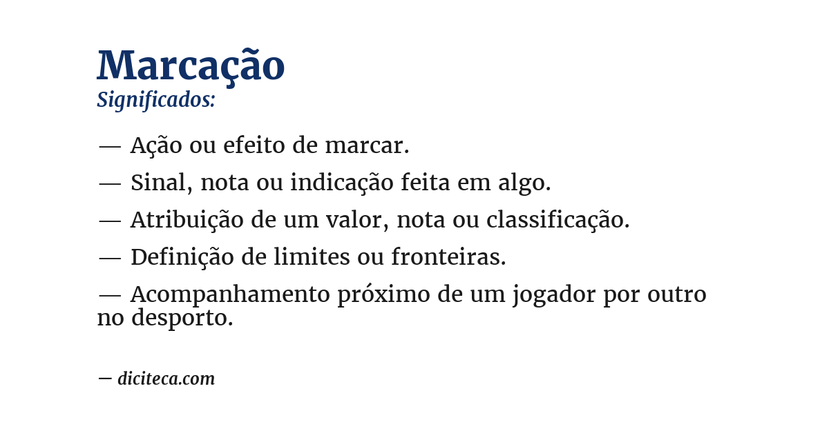 Significado de marcação