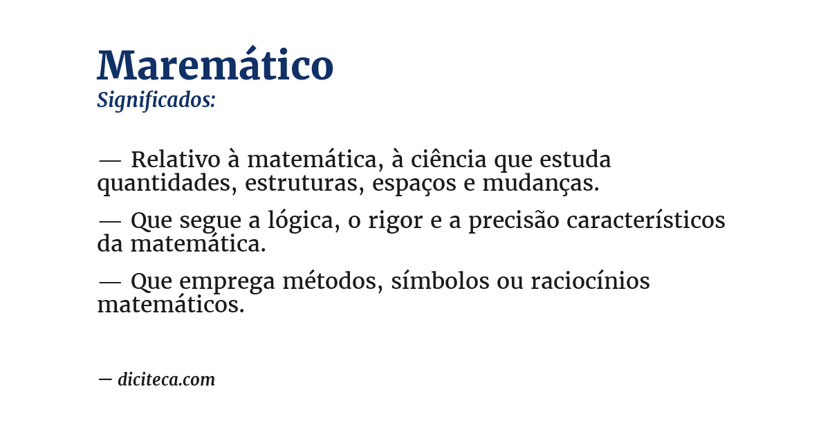 Significado de maremático