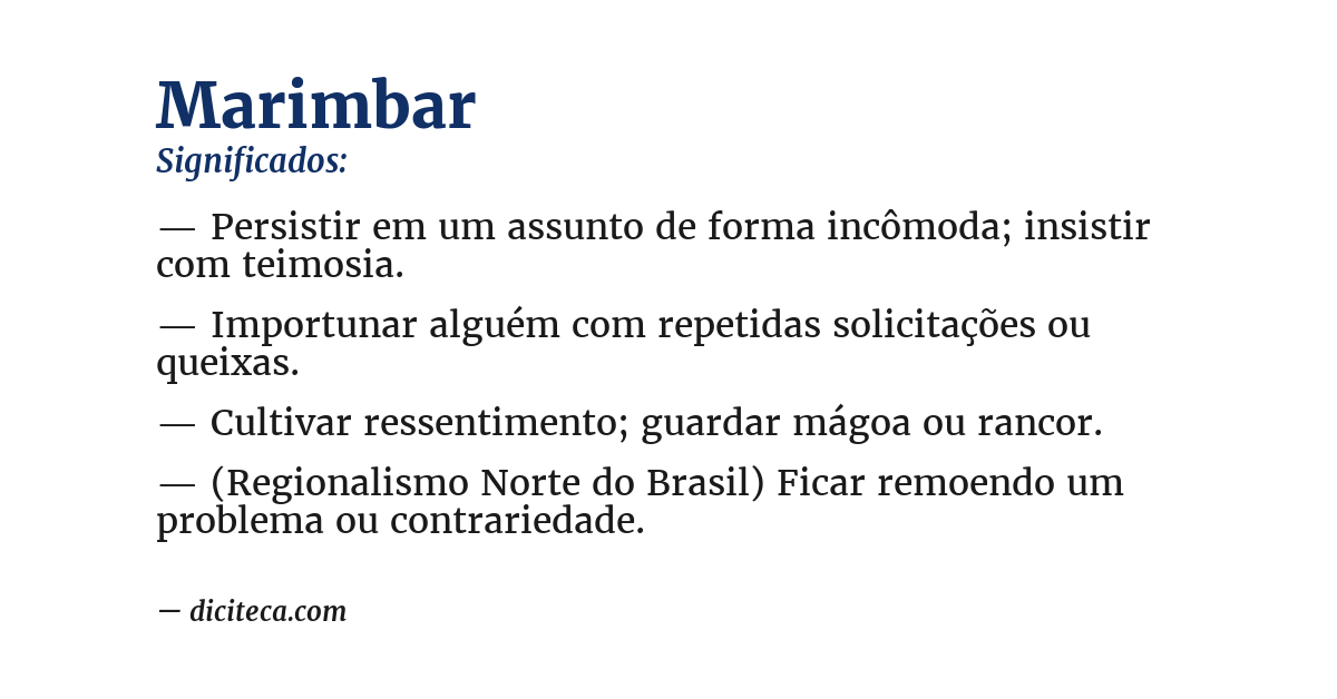 Significado de marimbar