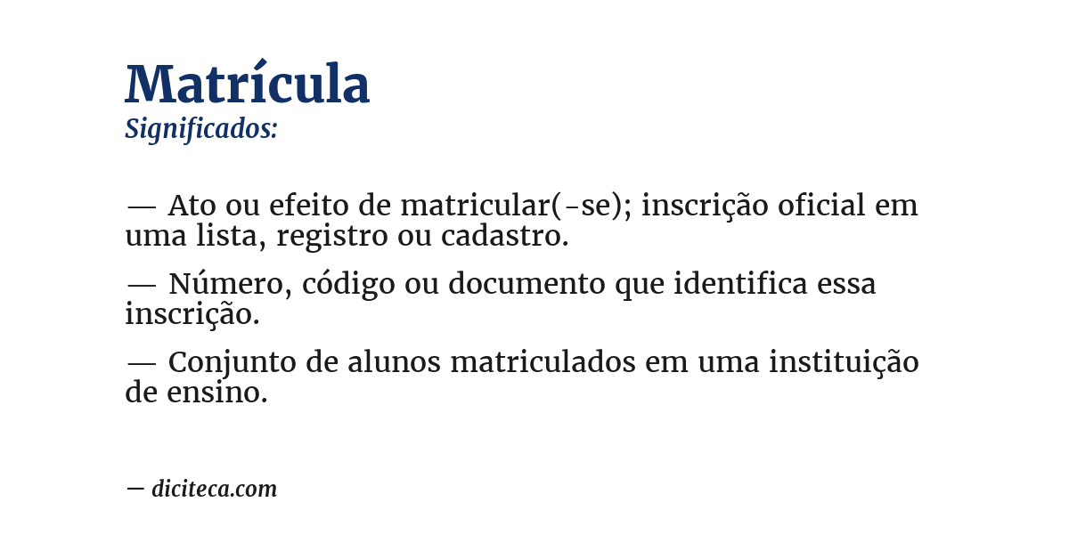 Significado de matrícula