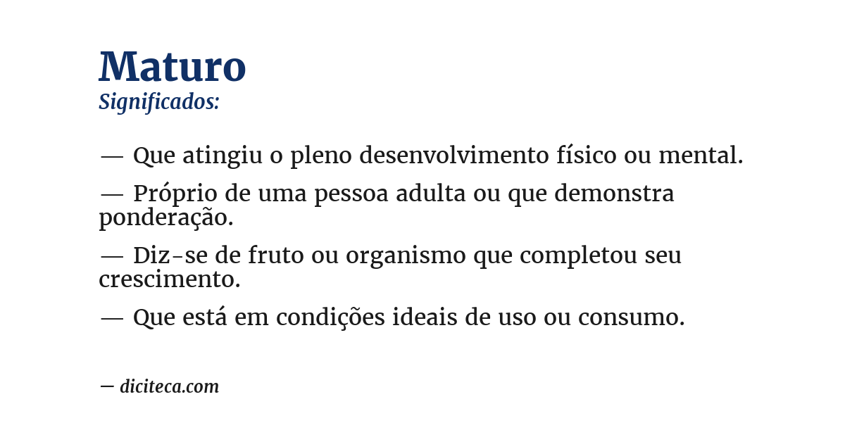Significado de maturo