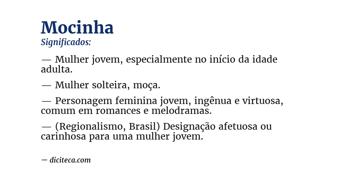 Significado de mocinha