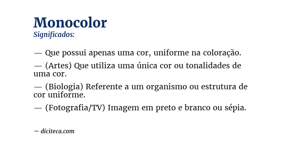 Significado de monocolor