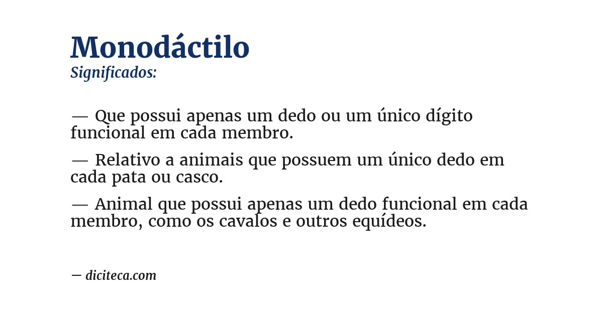 Significado de monodáctilo