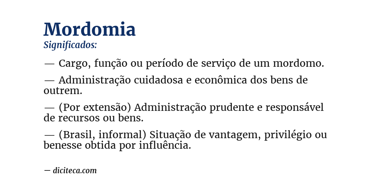 Significado de mordomia