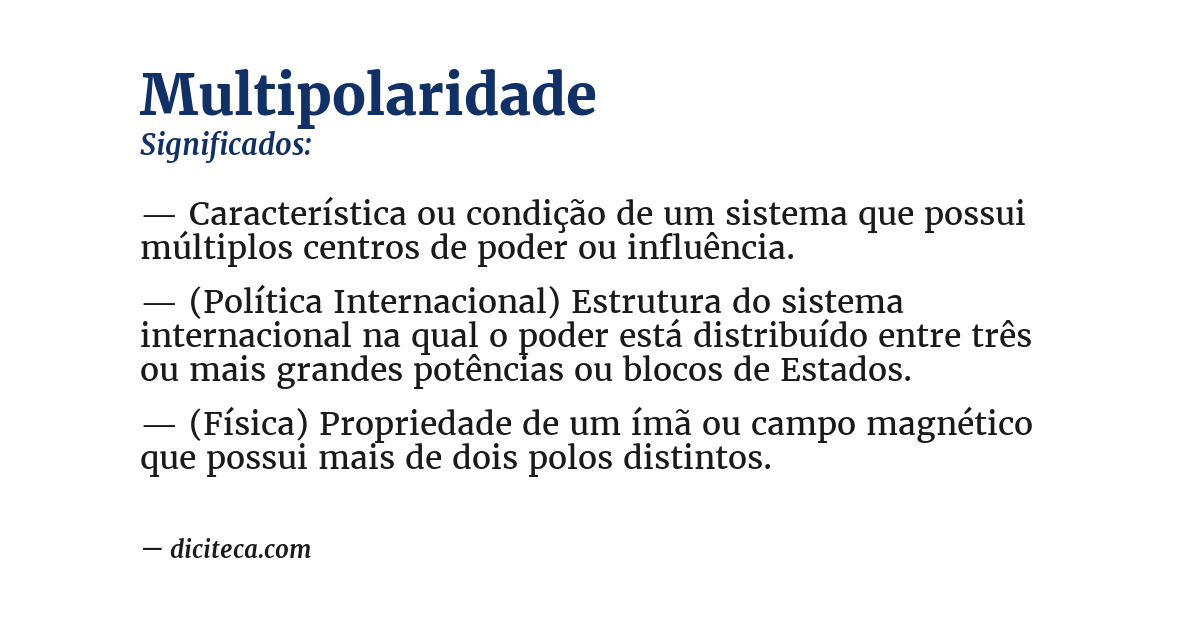Significado de multipolaridade