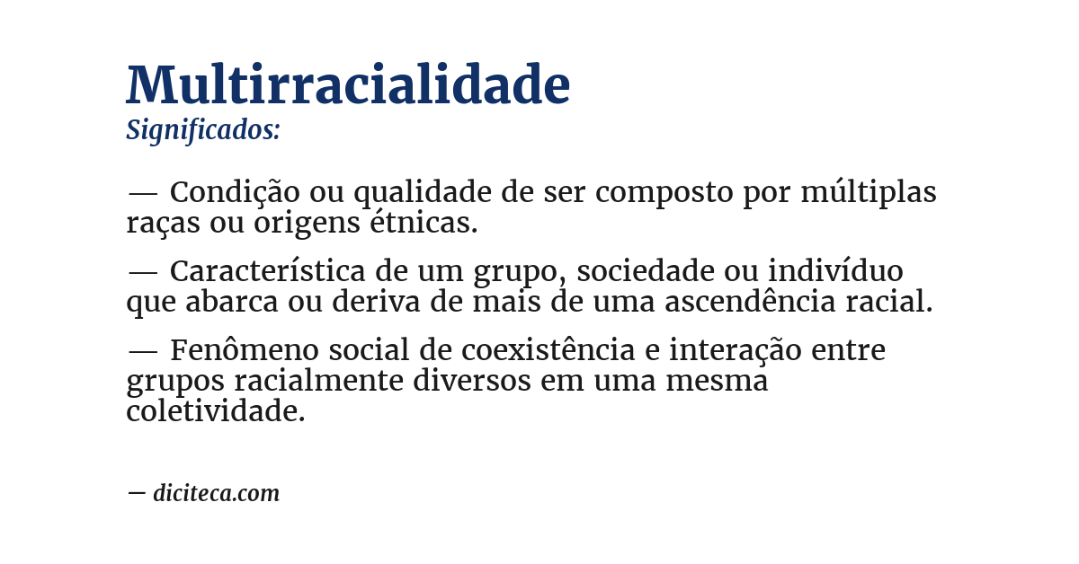 Significado de multirracialidade