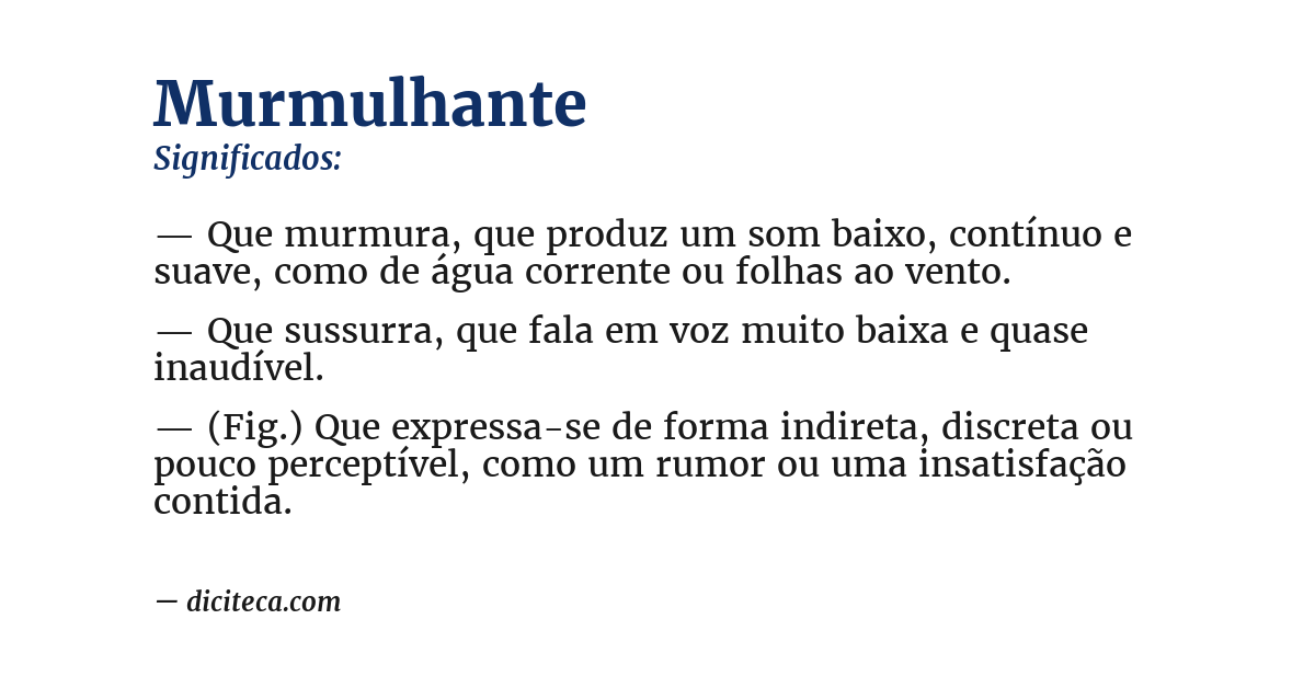 Significado de murmulhante