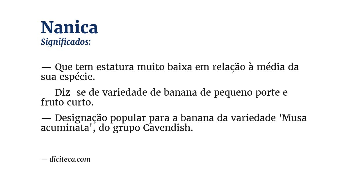 Significado de nanica