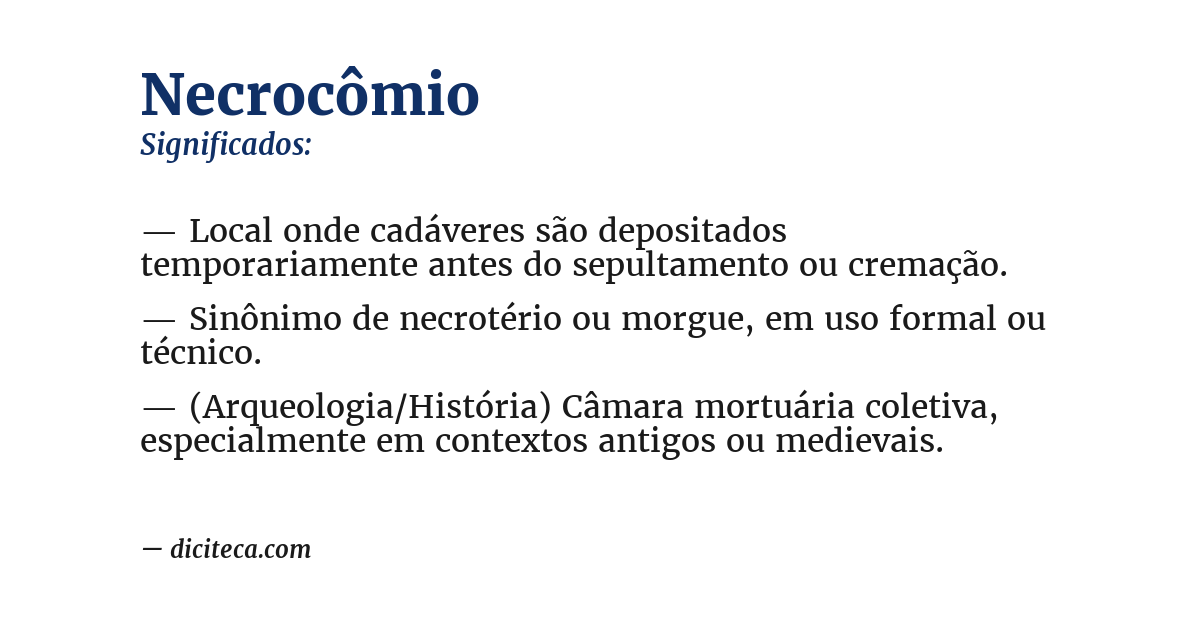 Significado de necrocômio