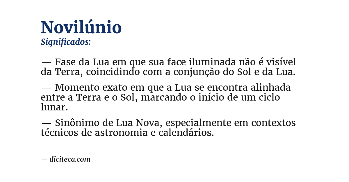 Significado de novilúnio