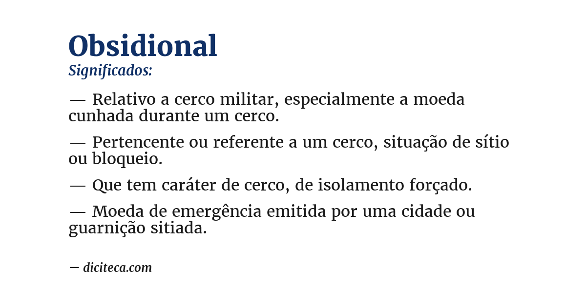 Significado de obsidional