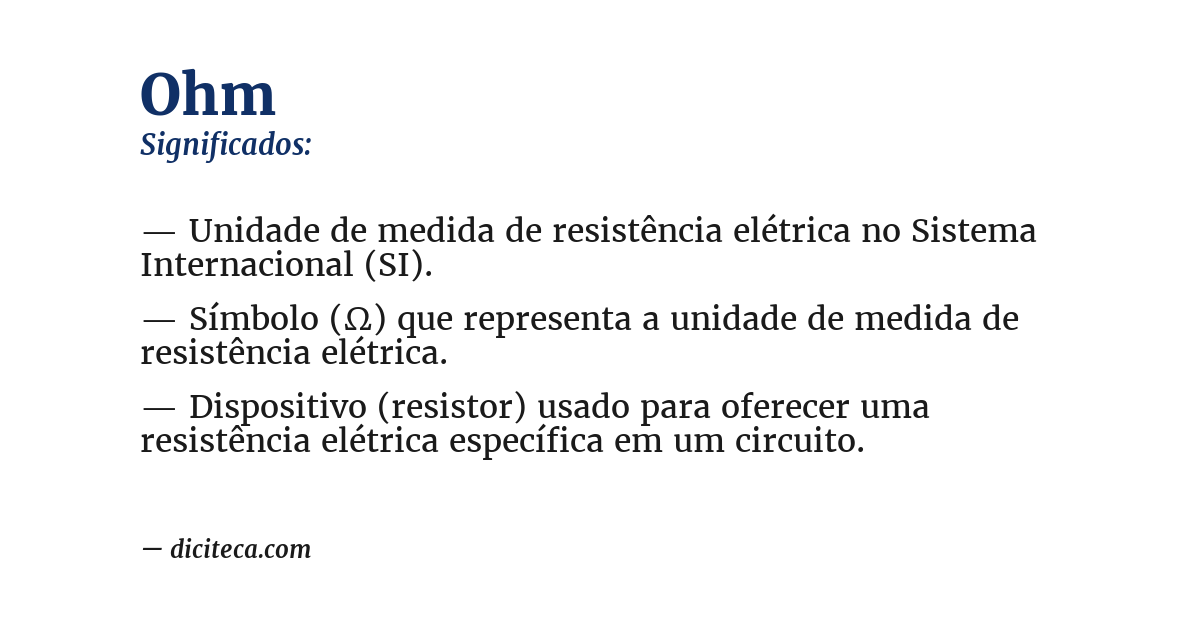 Significado de ohm