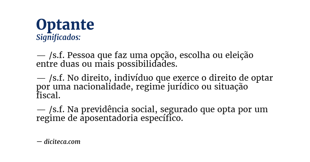 Significado de optante