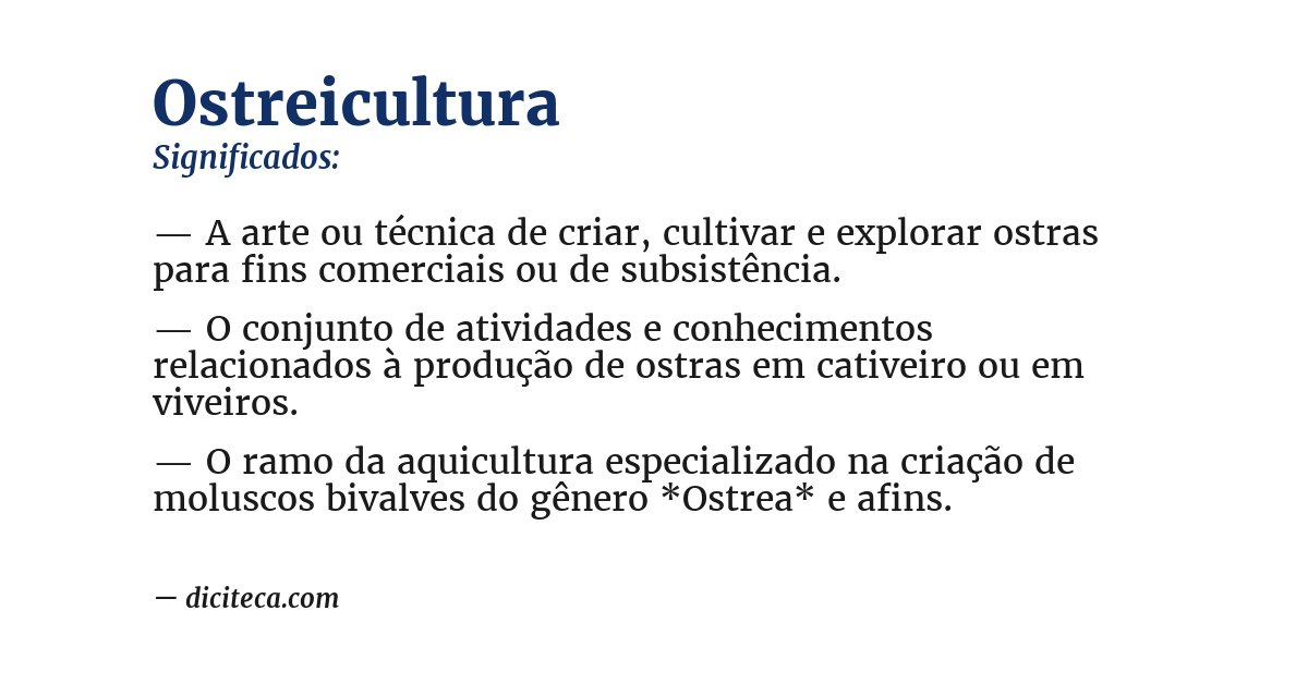 Significado de ostreicultura