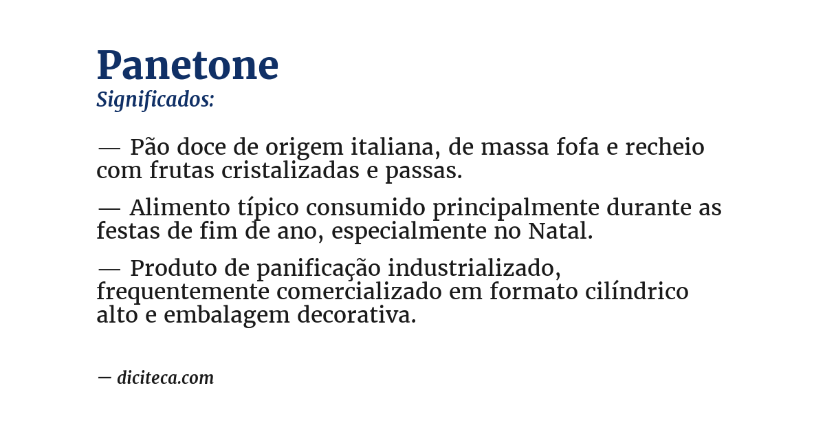 Significado de panetone