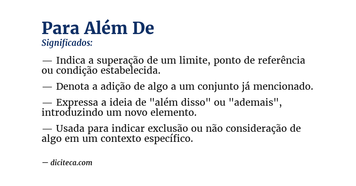 Significado de para além de