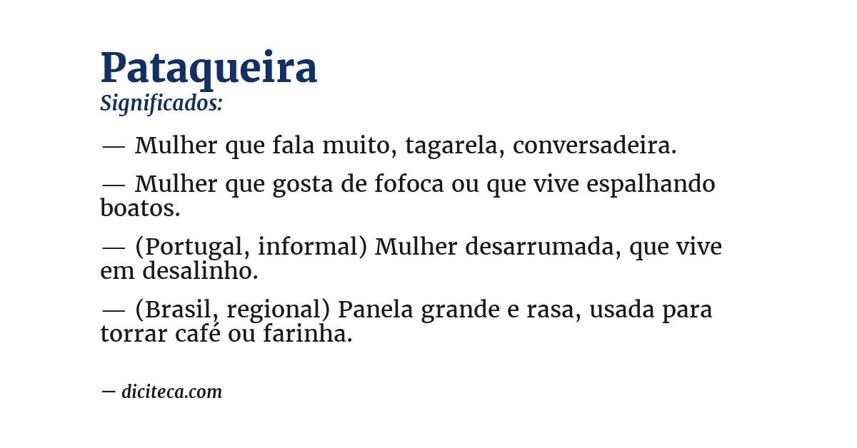 Significado de pataqueira