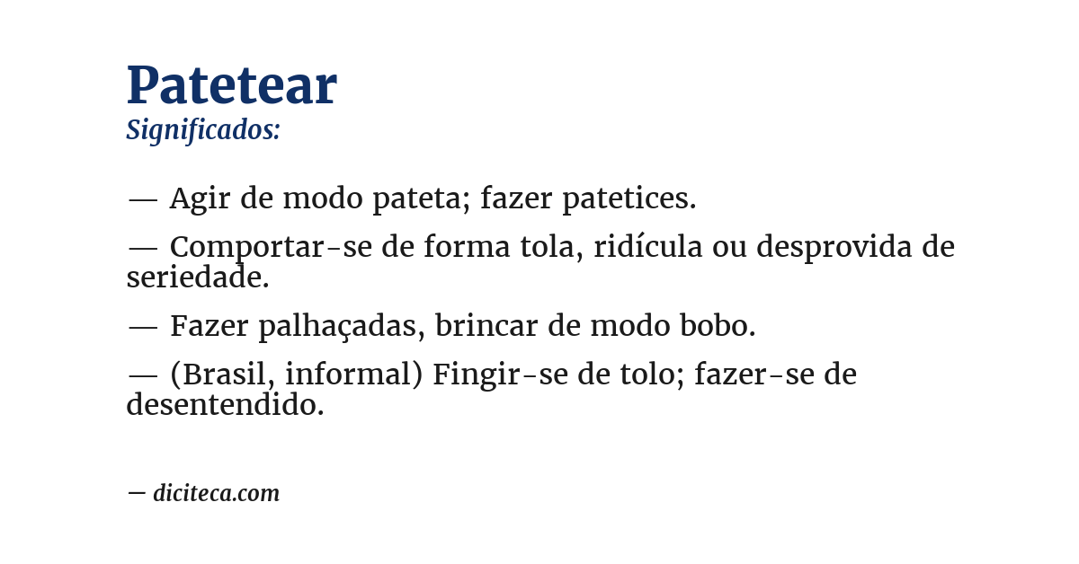 Significado de patetear