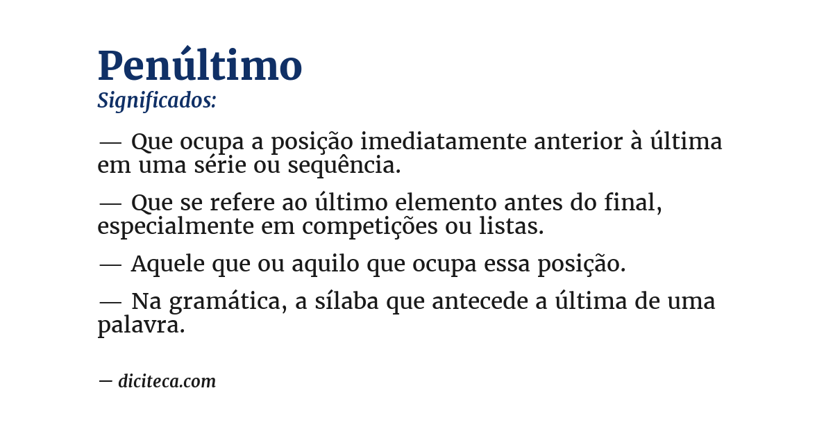 Significado de penúltimo