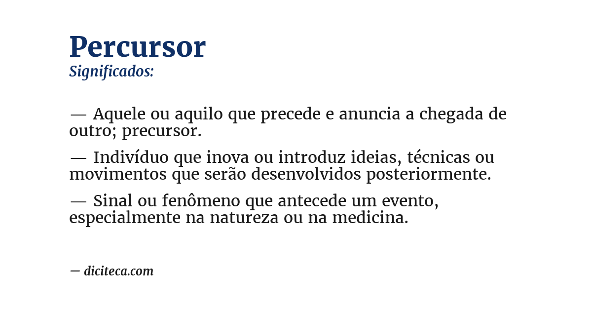 Significado de percursor