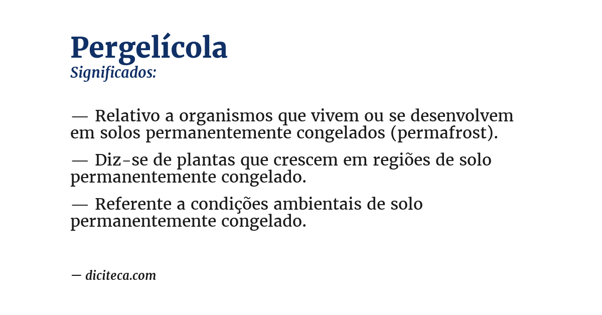 Significado de pergelícola