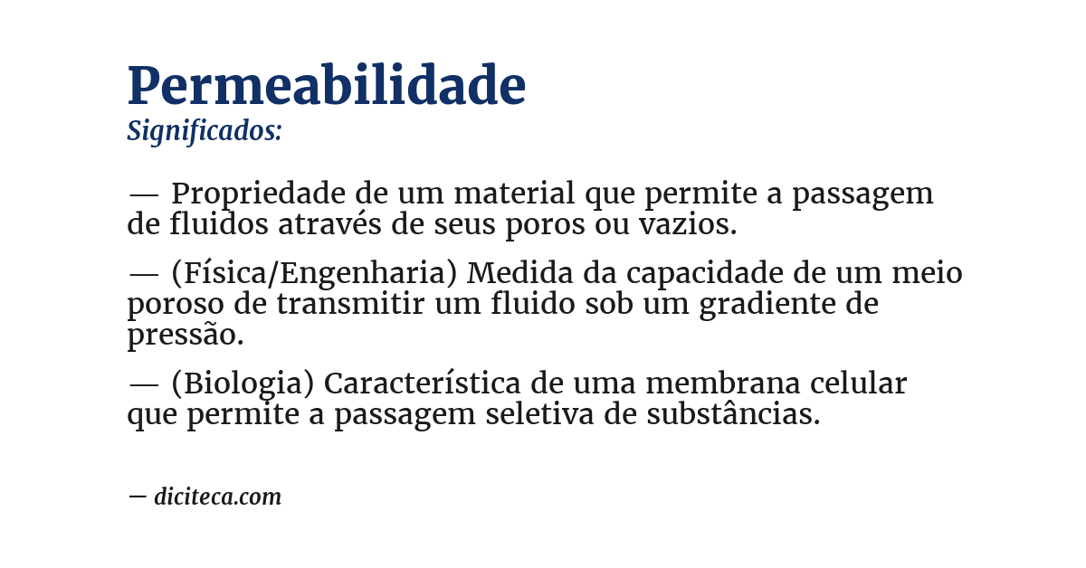 Significado de permeabilidade