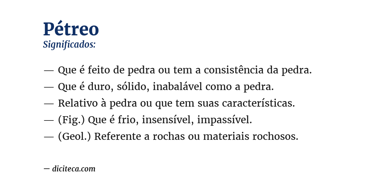 Significado de pétreo