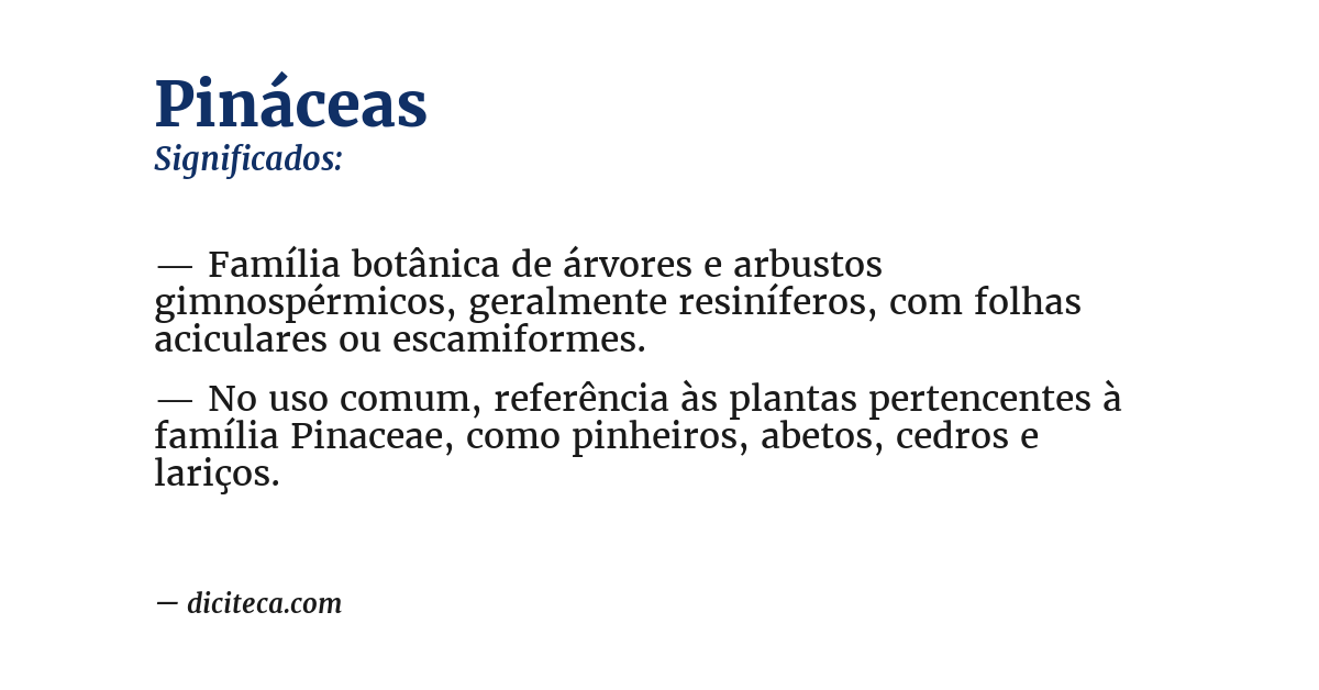 Significado de pináceas