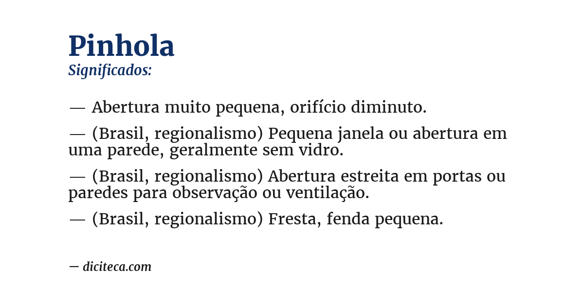 Significado de pinhola