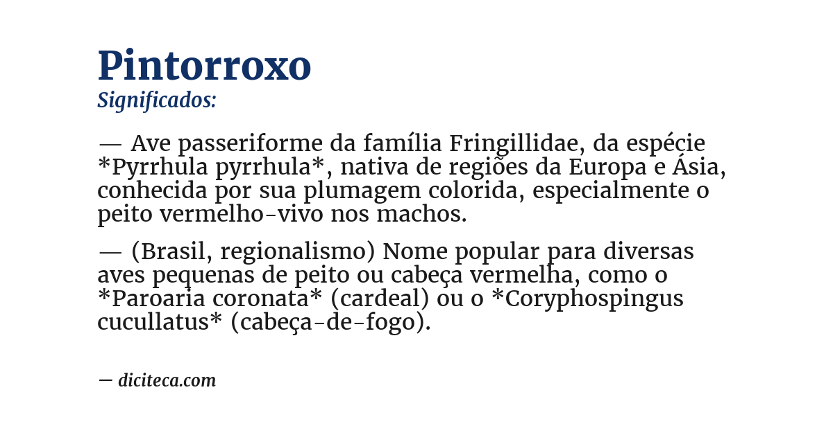 Significado de pintorroxo