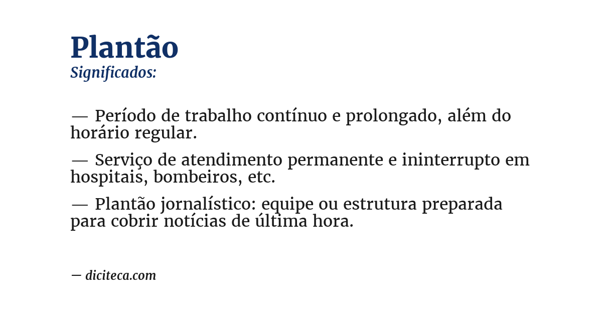 Significado de plantão
